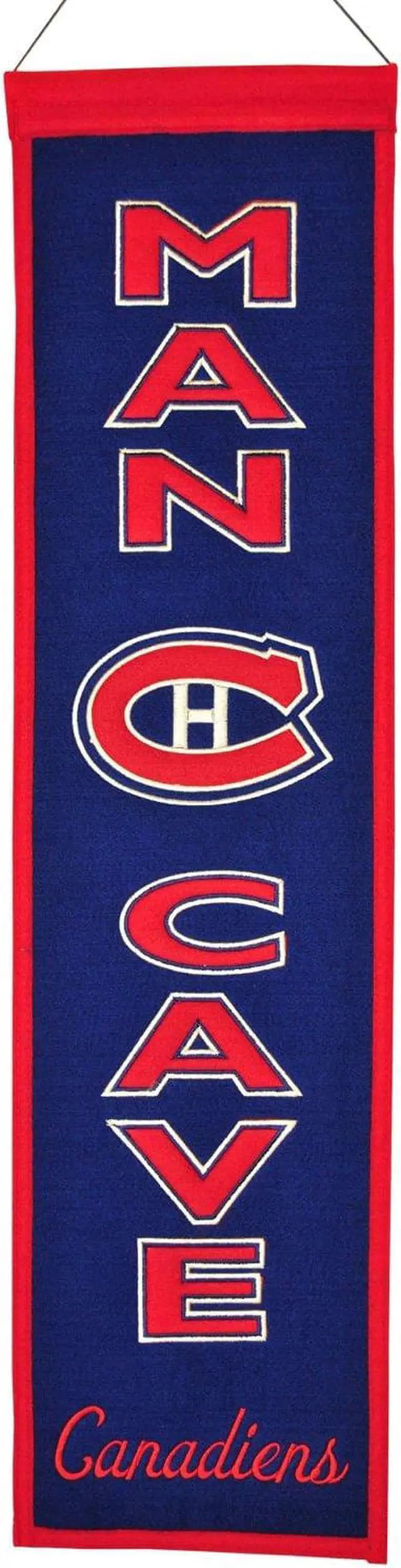 Main image of NHL Hockey Montreal Canadiens - 8"x32" Heavy Wool with Embroidery Sport Team Logo Unframed Man Cave Banner #4015
