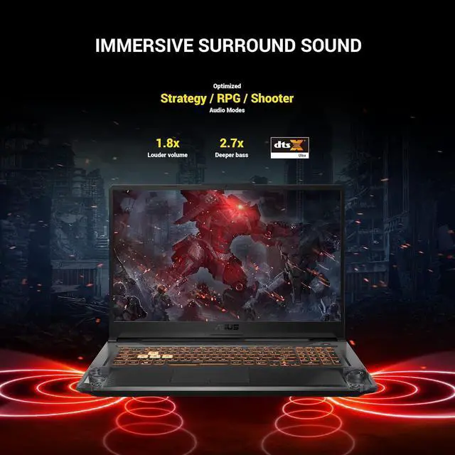 Alt view image 4 of 6 - 2023 Asus TUF A17 FA706IH 17.3" FHD IPS 144Hz Premium Gaming Laptop, AMD 6-Core Ryzen 5 4600H upto 4.0GHz, 32GB RAM, 1TB PCIe SSD, NVIDIA GeForce GTX 1650, RGB Keyboard, Windows 11 Pro, Black