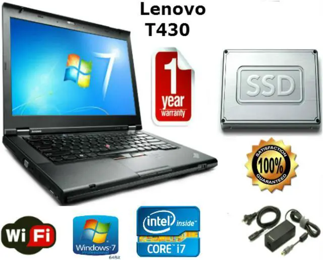 Main image of Lenovo Thinkpad T430 - i7-3520M 2.9GHz - 16GB Memory - 512 GB SSD - 14" HD Windows 7 Pro 64 - 1 YEAR WARRANTY