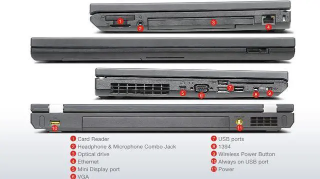 Alt view image 3 of 3 - Lenovo Thinkpad T530 - i5-3320M 2.6GHz - 8GB Memory - 160 HD - 15.6" HD - Windows 7 Pro 64 - 1 YEAR WARRNTY