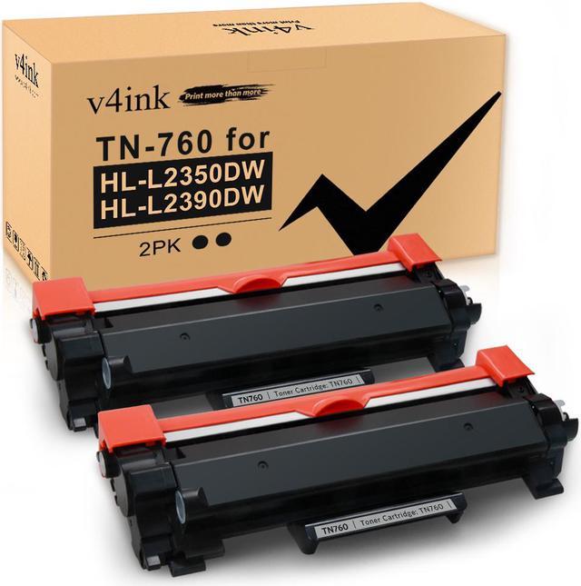 2PK TN760 Toner Cartridge Compatible with Brother MFC-L2710DW HL-L2350DW  TN-730
