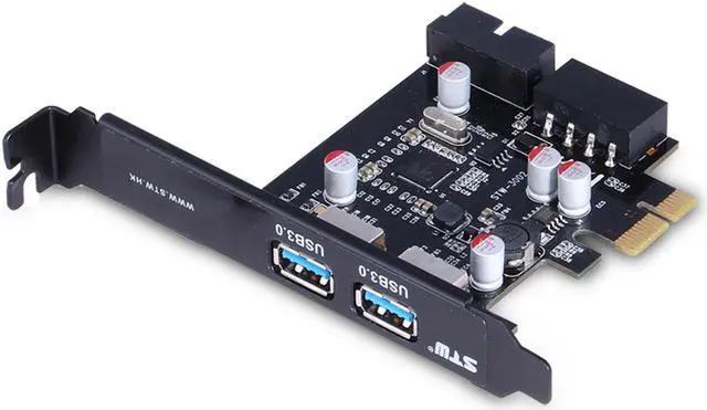 Alt view image 5 of 6 - STW 2 Port USB 3.0 to Pci-e PCI Express Card Adapter Converter Motherboard 20 Pin Connector
