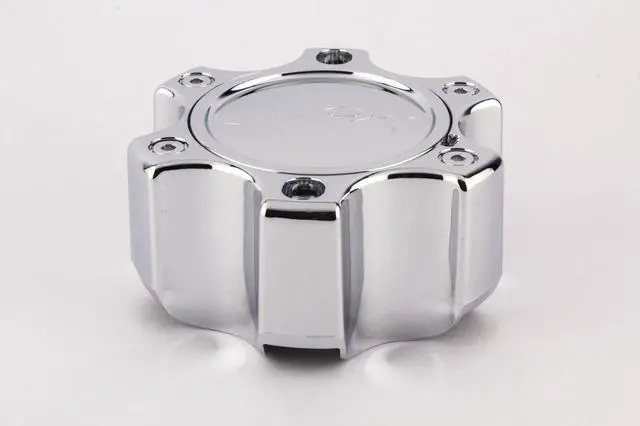 Alt view image 2 of 3 - 1 Vision Warrior 375 Tall New Logo Chrome 6 Lug Wheel Center Cap C375-6CDOC