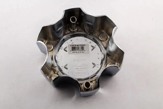 Alt view image 3 of 3 - 1 Vision Warrior 375 Tall New Logo Chrome 6 Lug Wheel Center Cap C375-6CDOC