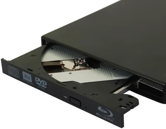 Alt view image 3 of 4 - Black Slim External USB Blu-Ray Player, External USB DVD RW Laptop Burner Drive