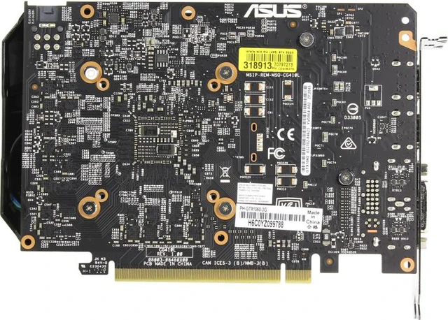 Alt view image 6 of 6 - ASUS GeForce GTX 1060 Phoenix (Single) Fan Edition 3GB GDDR5 Video Graphics Card PH-GTX1060-3G
