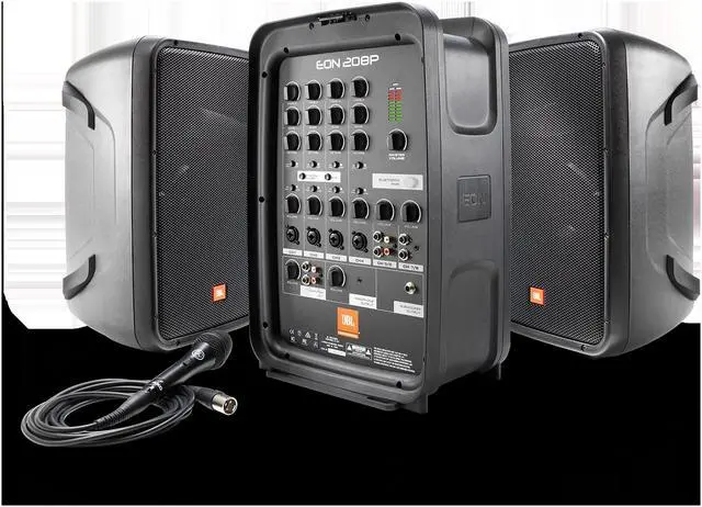 Alt view image 14 of 20 - JBL EON208P Personal PA System, Includes 2x 8" JBL Two-way Speakers and 8-Channel Mixer