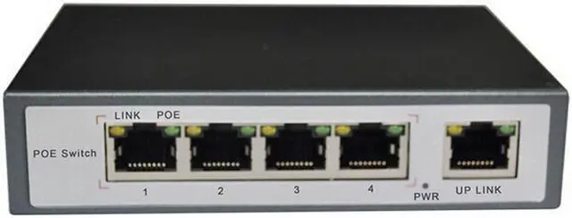 Main image of ONV-POE31004P with 4-port PoE switch 4+1 Port Desktop Fast Ethernet Switch IP Network Cameras Powered
