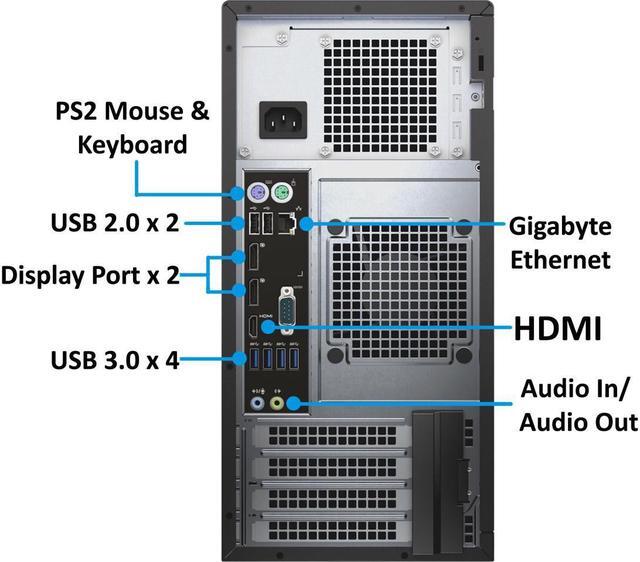 Alt view image 5 of 5 - Dell Precision T3620 Workstation - 7th gen Intel i7-7700 Quad Core upto 4.20GHz, 16GB DDR4, 256GB SSD+1TB HDD, USB 3.1, 4K HDMI, Display Port, Intel HD Graphics 630, Win 10 Pro 64-bit, Keyboard/Mouse