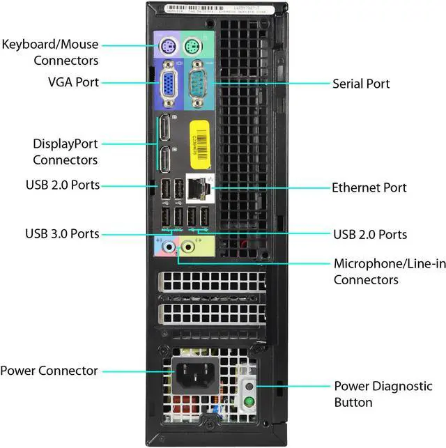 Alt view image 6 of 6 - DELL Grade A OptiPlex 9020 SFF Desktop Computer - 4th Gen Intel® Core™ i5-4570 3.20GHZ Quad CPU (turbo up to 3.60GHz), 16GB Ram, NEW 480GB SSD, DVDRW, Windows 10 Pro 64-Bit - Keyboard/Mouse