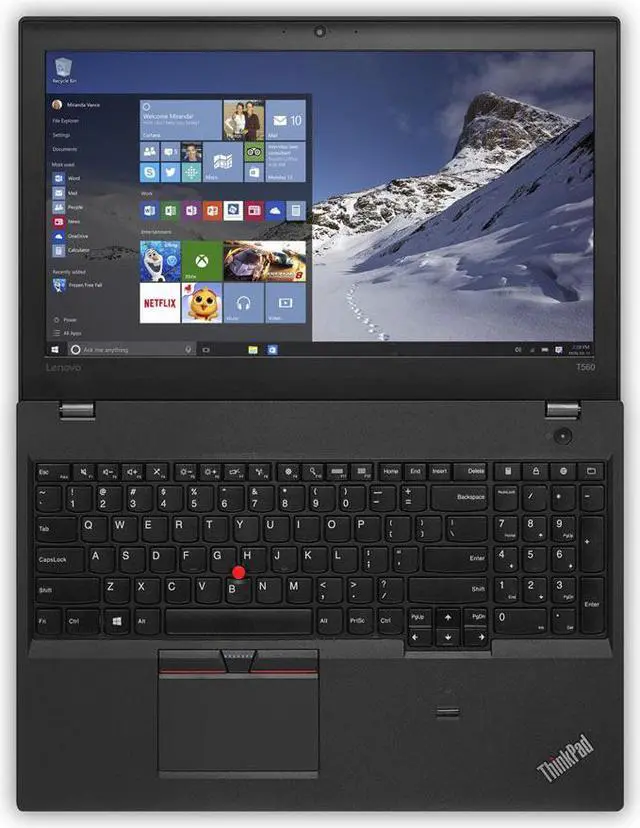 Alt view image 4 of 7 - Lenovo Grade A ThinkPad T560 FHD 1920x1080 Ultrabook Laptop - Intel Core i5-6200U (upto 2.80GHz), 8GB DDR3L RAM, 256GB SSD, Windows 10 Pro x64