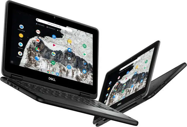 Alt view image 2 of 7 - Dell 3100 2-in-1 11.6-inch Touchscreen Chromebook Laptop - Intel Celeron N4000, 4GB Ram, 32GB SSD, Webcam, USB Type-C, USB 3.1, Wireless 802.11AC 2x2 + BT 5.0, ChromeOS