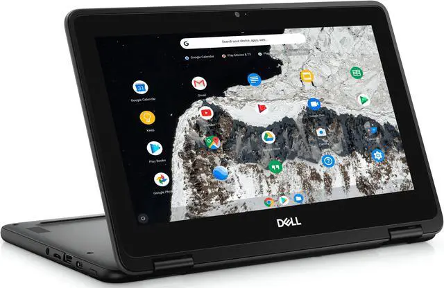 Alt view image 5 of 7 - Dell 3100 2-in-1 11.6-inch Touchscreen Chromebook Laptop - Intel Celeron N4000, 4GB Ram, 32GB SSD, Webcam, USB Type-C, USB 3.1, Wireless 802.11AC 2x2 + BT 5.0, ChromeOS