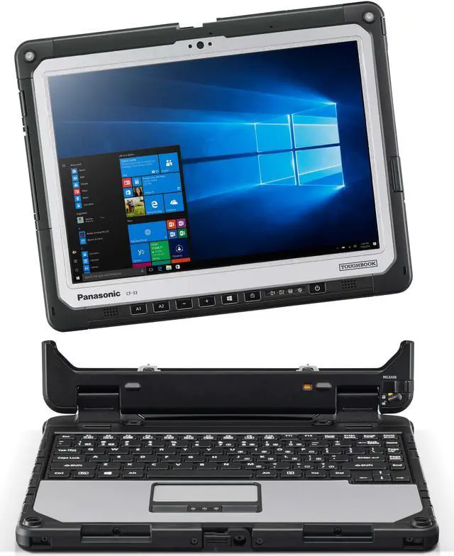 Alt view image 6 of 7 - Panasonic Toughbook CF-33 2-in-1 MIL-STD-810G Certified Laptop, Intel Core i5-7300U, 12.0" QHD Multi-Touch+Digitizer, 8GB RAM, 256GB SSD, 4G LTE Multi Carrier, GPS, Infrared Webcam, Win 10 Pro