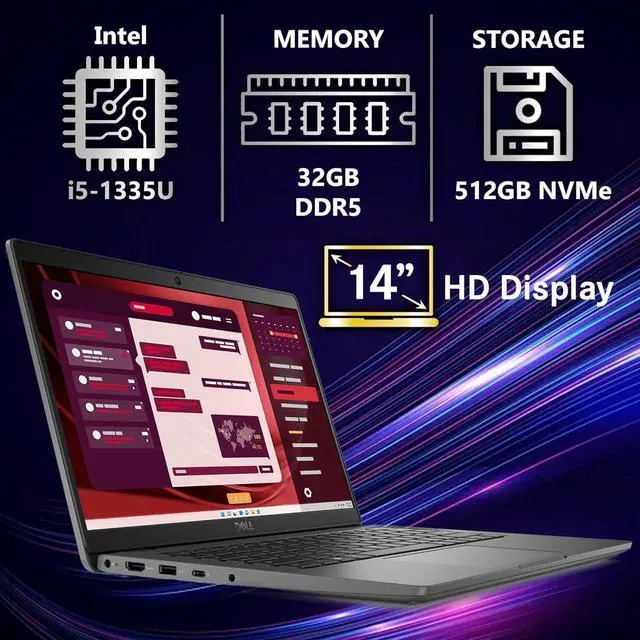 Alt view image 2 of 5 - Dell Latitude 3450 Laptop (2024) | 14" 1920x1080 FHD | 10-Core 13th Gen Core i5-1345U(upto 4.70Ghz) - 32GB RAM - 512GB SSD | Windows 11 Pro