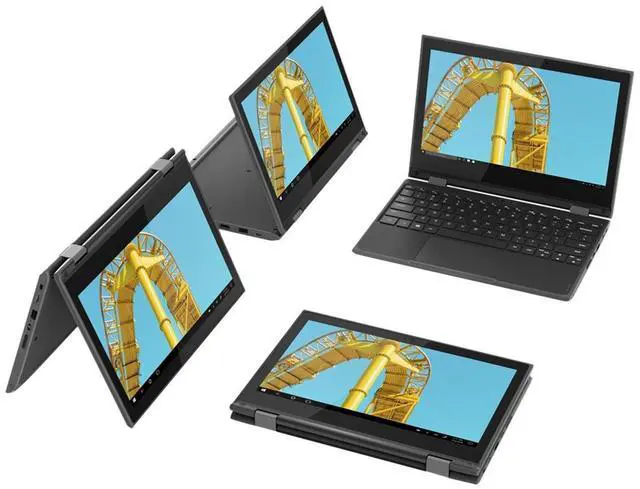 Alt view image 6 of 8 - Lenovo 300e Windows 2nd Gen 81M90002US 11.6" Touchscreen LCD 2 in 1 Notebook - Intel Celeron N4100 Quad-core (4 Core) 1.10 GHz - 4 GB LPDDR4 - 128 GB Flash Memory - Windows 10 Pro 64-bit (English) - 1366 x 768 - In-plane Switching (IPS) ...
