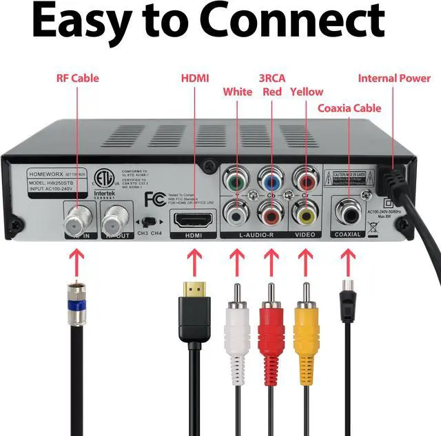 Alt view image 3 of 7 - Mediasonic ATSC Digital Converter Box with TV Tuner, TV Recording, USB Multimedia function, 1080P HDMI Output, Metal Case, Clear QAM (HW250STB)