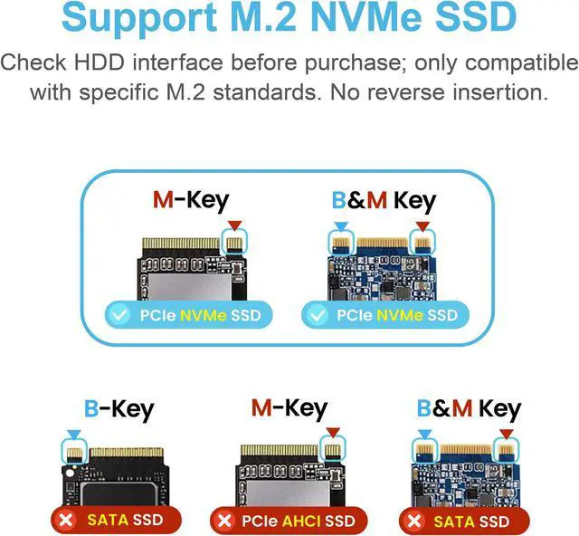 Alt view image 3 of 7 - Mediasonic Aluminum M.2 PCIe NVME SSD Enclosure to USB 3.2 Gen 2 10Gbps USB Type C | M-Key / B+M Key | Support UASP TRIM | 2230/2242/2260/2280 (Support up to 4TB)