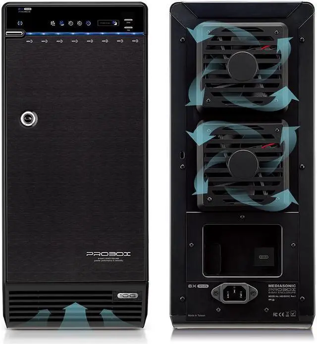 Alt view image 3 of 7 - Mediasonic USB 3.2 Type C 8 Bay 3.5-inch Hard Drive Enclosure  USB 3.2 Gen 2 10Gbps Support UASP | S.M.A.R.T | Support 30TB Hard Drive (H82-SU31C)