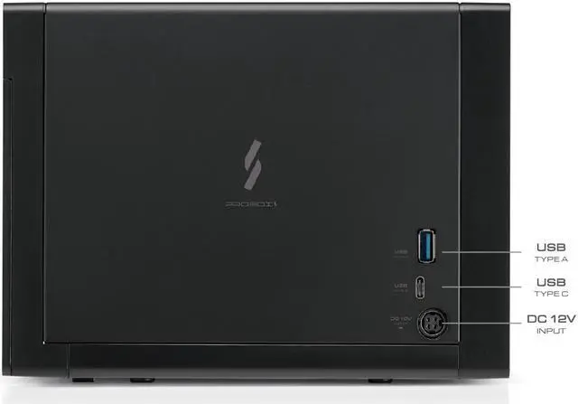 Alt view image 5 of 7 - Mediasonic Raid 0 / 1 USB 3.2 Type C 4 Bay 3.5 SATA Hard Drive Enclosure with USB Hub Feature USB 3.2 Gen 2 10Gbps (HFR7-SU31CH)