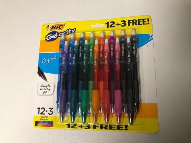 BIC Gel-ocity 0.7 mm Assorted Ink Medium Gel Pens, 3 count
