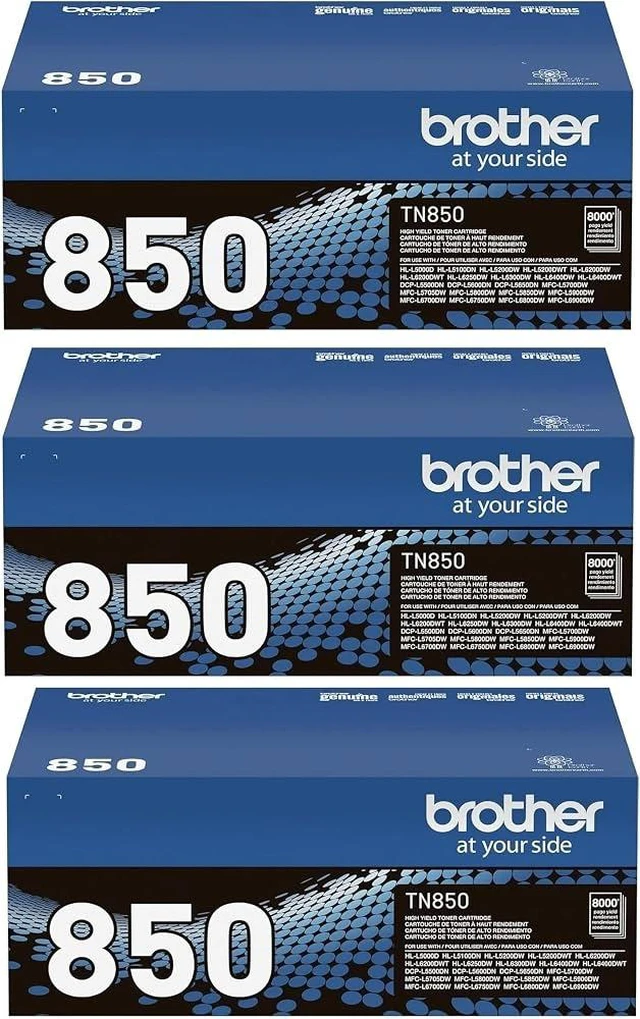 Main image of Brother Genuine 3 pack TN850 toner cartridges