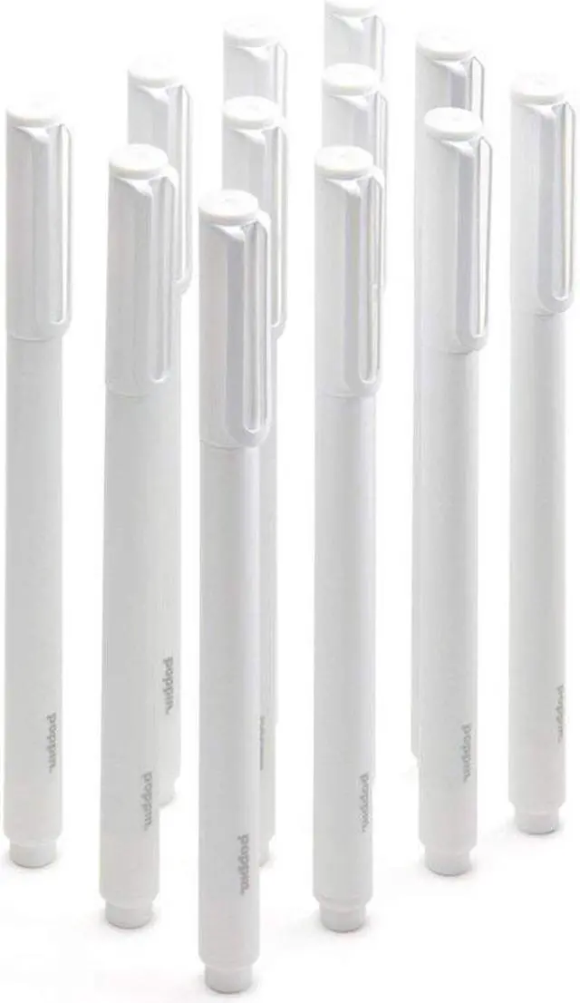 Main image of Poppin White Pens Black Ink 24  total pens