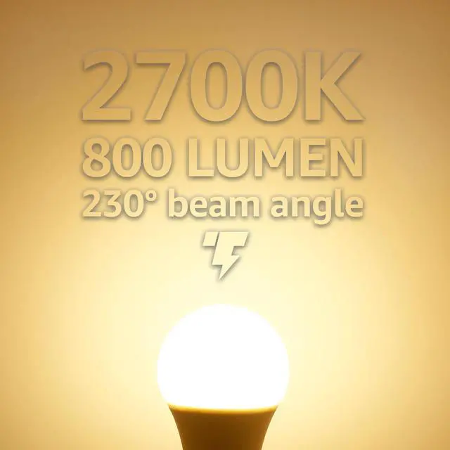 Alt view image 6 of 7 - TORCHSTAR Dimmable LED A19 Light Bulb, 9.5W(60W Eqv.), E26 Base Bulbs, 800lm, 2700K Soft White, UL & Energy Star Listed, for Floor Lamp, Desk Lamp, Ceiling Fan, 3-Year Warranty, Pack of 6