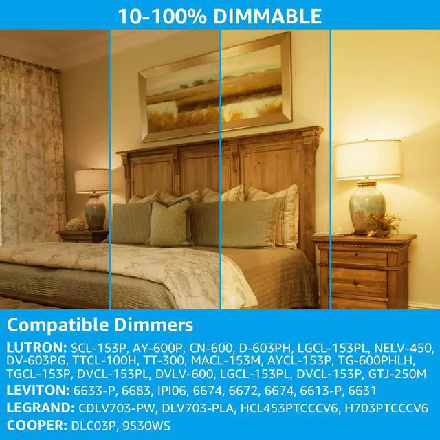 Alt view image 4 of 7 - TORCHSTAR Dimmable LED A19 Light Bulb, 9.5W(60W Eqv.), E26 Base Bulbs, 800lm, 2700K Soft White, UL & Energy Star Listed, for Floor Lamp, Desk Lamp, Ceiling Fan, 3-Year Warranty, Pack of 6