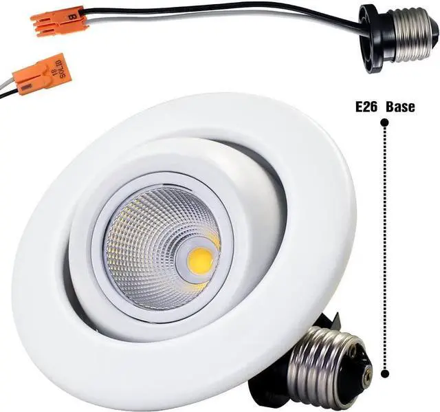 Alt view image 4 of 7 - Sun & Star 8-Pack 4 Inch Dimmable Gimbal LED Recessed Lighting Fixture, Directional Retrofit Downlight, 4000K Cool White, CRI90+, 10W(75W Equiv.) UL-Listed