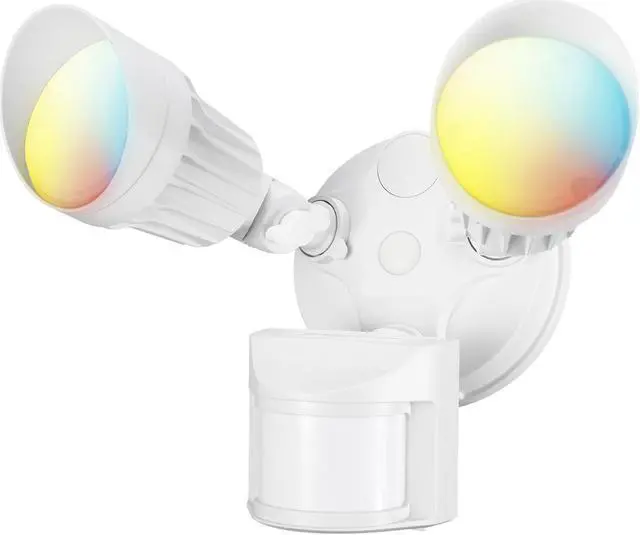 Main image of LEONLITE 3CCT LED Security Light, 3000K/4000K/5000K Selectable, 2500lm, Motion Sensor Flood Light, Dusk to Dawn & Motion Detector 3 Modes, Adjustable 2-Head, 25W(200W Eqv.), Wet Location, ETL, White