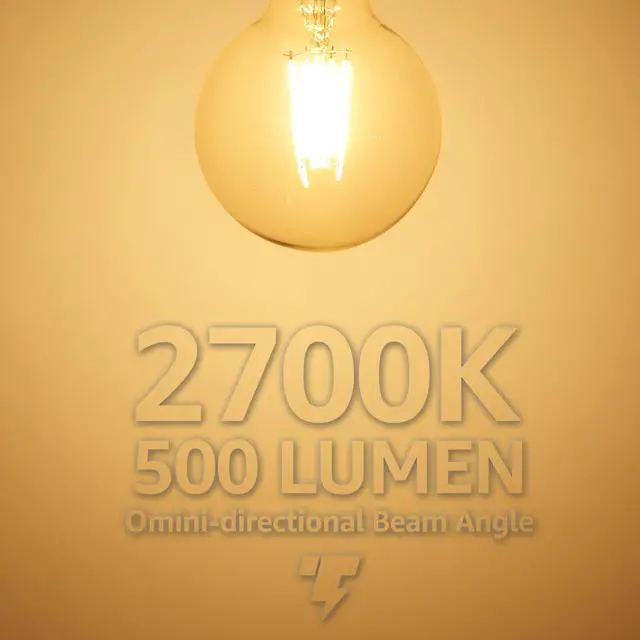 Alt view image 5 of 7 - TORCHSTAR 6 Pack Dimmable LED G25 Vintage Light Bulb, Edison Vanity Globe Filament Bulb, 4.5W (60W Eqv.), Medium E26 Base 2700K Soft White
