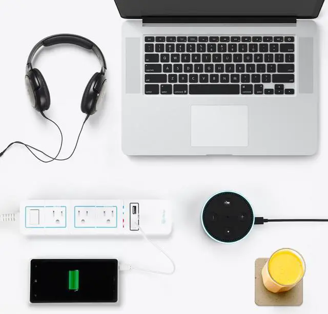 Alt view image 5 of 7 - LITEdge Wi-Fi Accessible Smart Power Strip, Triple AC Outlets with 2 USB Ports, Works with Amazon Alexa, No Hub Needed, Wireless Distance APP Control, Surge Protected