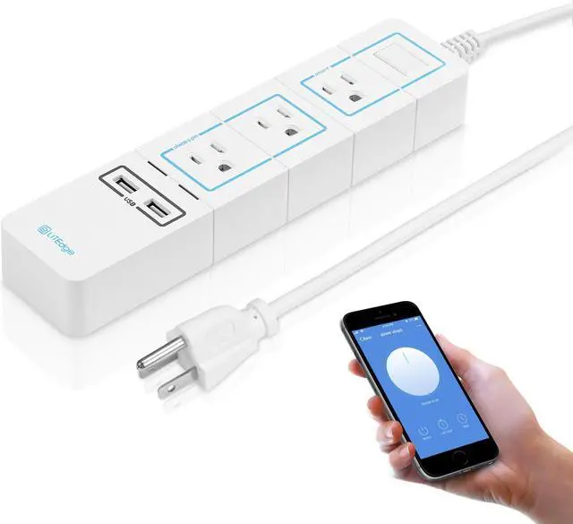 Main image of LITEdge Wi-Fi Accessible Smart Power Strip, Triple AC Outlets with 2 USB Ports, Works with Amazon Alexa, No Hub Needed, Wireless Distance APP Control, Surge Protected