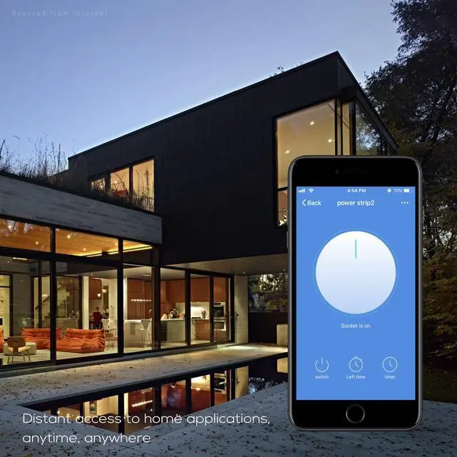 Alt view image 4 of 7 - LITEdge Wi-Fi Accessible Smart Power Strip, Triple AC Outlets with 2 USB Ports, Works with Amazon Alexa, No Hub Needed, Wireless Distance APP Control, Surge Protected