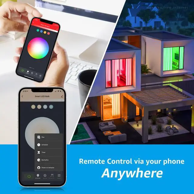 Alt view image 3 of 7 - TORCHSTAR 4 Pack BR30 Smart LED Light Bulbs, WiFi & Bluetooth, 60W Equiv, E26 Base, Works with Alexa Echo Google Home Assistant Siri for Indoors, 2000K-5000K RGBCW Full Color Changing Smart Bulb