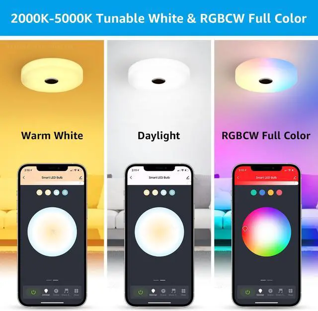 Alt view image 4 of 7 - TORCHSTAR 4 Pack GU10 Smart Spot Light Bulbs, WiFi & Bluetooth, Work with Alexa Echo Google Home Assistant Siri, 2000K-5000K RGBCW Full Color Changing Track Light Bulbs, 50W Equivalent, E26 Base