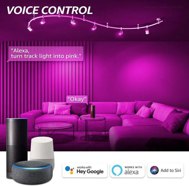 Alt view image 2 of 7 - TORCHSTAR 4 Pack GU10 Smart Spot Light Bulbs, WiFi & Bluetooth, Work with Alexa Echo Google Home Assistant Siri, 2000K-5000K RGBCW Full Color Changing Track Light Bulbs, 50W Equivalent, E26 Base