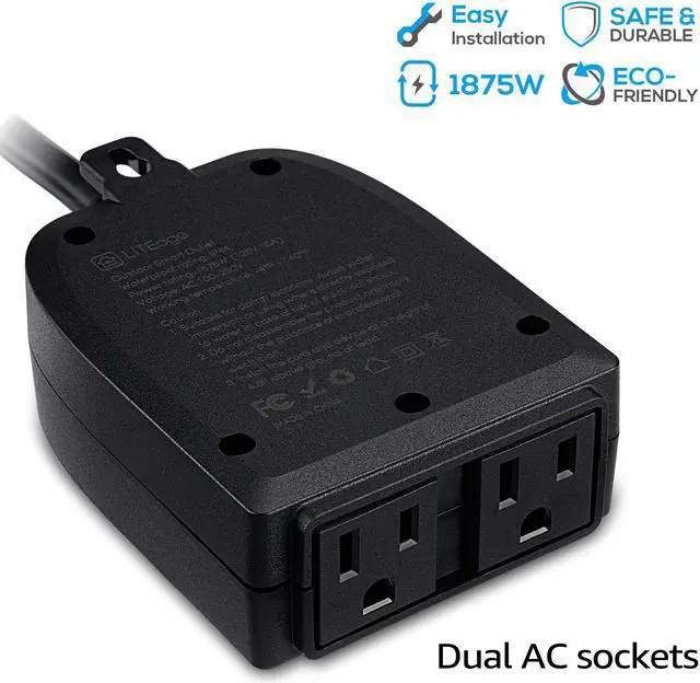 Alt view image 2 of 6 - LITEdge 2 Pack Waterproof Smart Plug, 2-in-1 Outdoor WiFi Plug Power Outlet, Compatible with Google Home & Alexa, APP Wireless Remote Control Smart Outlet Socket