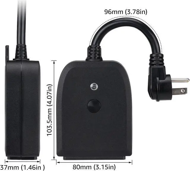 Alt view image 5 of 6 - LITEdge 2 Pack Waterproof Smart Plug, 2-in-1 Outdoor WiFi Plug Power Outlet, Compatible with Google Home & Alexa, APP Wireless Remote Control Smart Outlet Socket