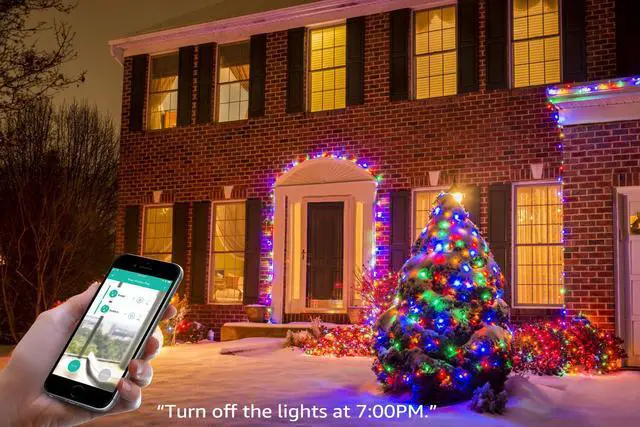 Alt view image 6 of 6 - LITEdge 2 Pack Waterproof Smart Plug, 2-in-1 Outdoor WiFi Plug Power Outlet, Compatible with Google Home & Alexa, APP Wireless Remote Control Smart Outlet Socket