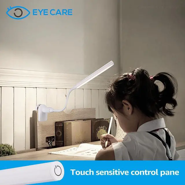 Alt view image 3 of 7 - TORCHSTAR 5W Dimmable Flexible Study Clamp Desk Lamp with 26 LEDs, USB Powered Eye-Care Touch Sensitive Light, Memory Function, 4000K Cool White, ETL-Listed Power Adapter, 30,000hrs Lifespan, White
