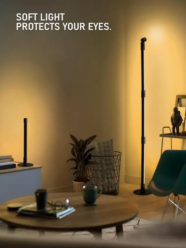 Alt view image 7 of 7 - LEONLITE LED Floor Lamp with Spotlight, 360° RGBW Floor Tree Light with Music Sync, Remote Control, Corner Available