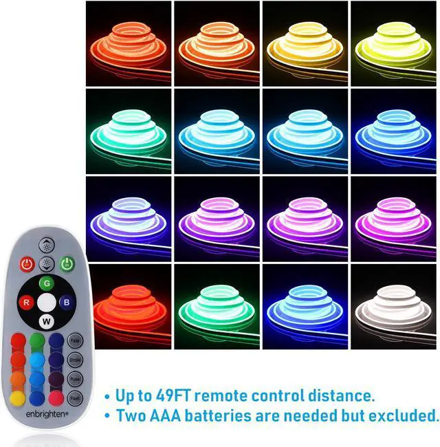 Alt view image 3 of 7 - LEONLITE 50FT RGB LED Neon Rope Lights Outdoor, IP67 Waterproof, AC 120V Neon LED Strip Lights, UL Plug&Play, ETL Listed Neon Lights String, Multicolor Light