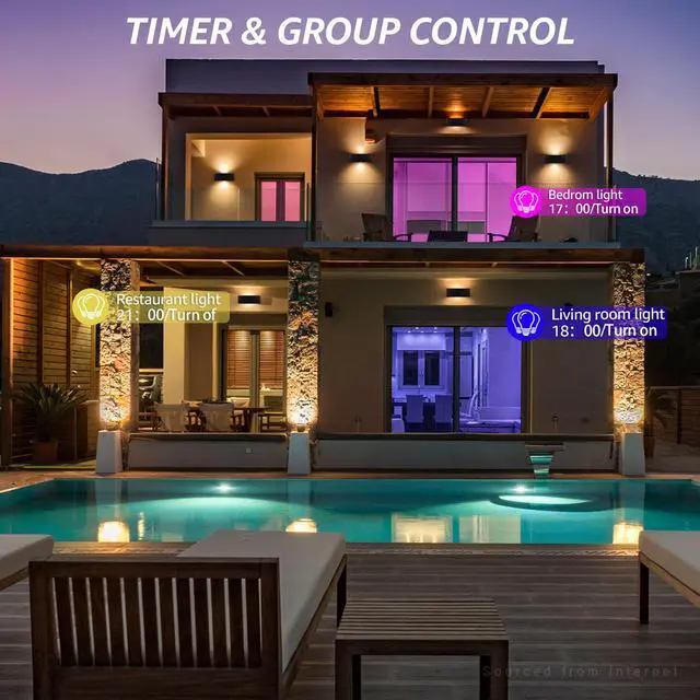 Alt view image 5 of 7 - LEONLITE 15.8IN LED Wall Sconce RGBCW & 5000K-2700K, Dimmable 26W Aluminum Up Down Modern Black,AC 100-265V Indoor & Outdoor IP65 for Bedside Mirror Party Decor, 50,000hrs Lifespan