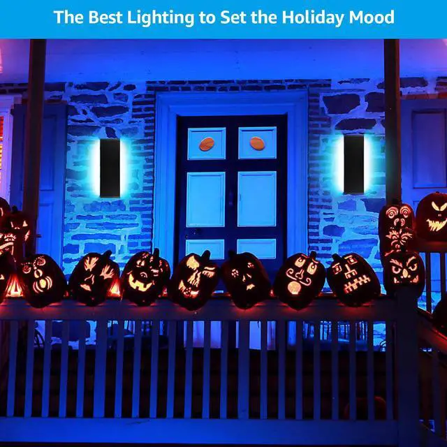 Alt view image 4 of 7 - LEONLITE 15.8IN LED Wall Sconce RGBCW & 5000K-2700K, Dimmable 26W Aluminum Up Down Modern Black,AC 100-265V Indoor & Outdoor IP65 for Bedside Mirror Party Decor, 50,000hrs Lifespan