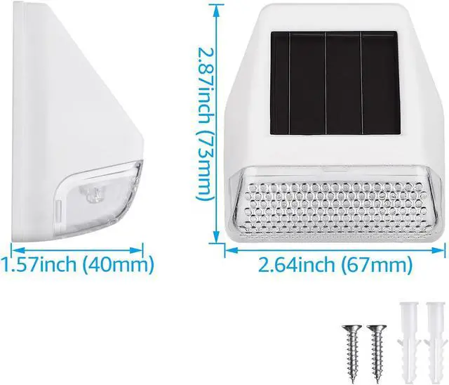 Alt view image 6 of 7 - TORCHSTAR Solar Deck Lights, Dusk-to-Dawn Solar Powered LED Fence Lights, 4000K Cool White, Waterproof Outdoor Step Light, Yard Stair Patio Decoration, White, Pack of 6