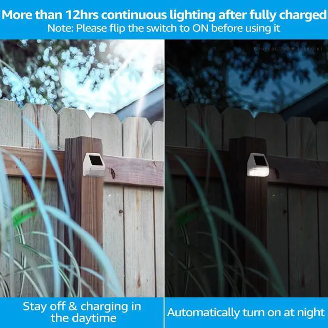 Alt view image 3 of 7 - TORCHSTAR Solar Deck Lights, Dusk-to-Dawn Solar Powered LED Fence Lights, 4000K Cool White, Waterproof Outdoor Step Light, Yard Stair Patio Decoration, White, Pack of 6