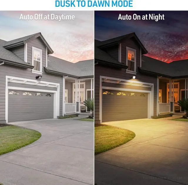 Alt view image 3 of 6 - LEONLITE LED 3CCT Flood Light Dusk to Dawn, 40W Sensor Security Light, 3000K/4000K/5000K Selectable, Adjustable Head, Bronze