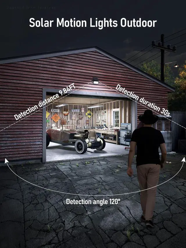 Alt view image 3 of 7 - TORCHSTAR 2 Pack 3CCT Solar Flood Lights with Motion Sensor, Dimmable, Outside Security Lights, Adjustable Head, IP65 Waterproof, Black